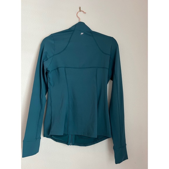 Fabletics Teal Define Jacket Athletic‎ Full Zip Thumb Holes Size M - Picture 4 of 4